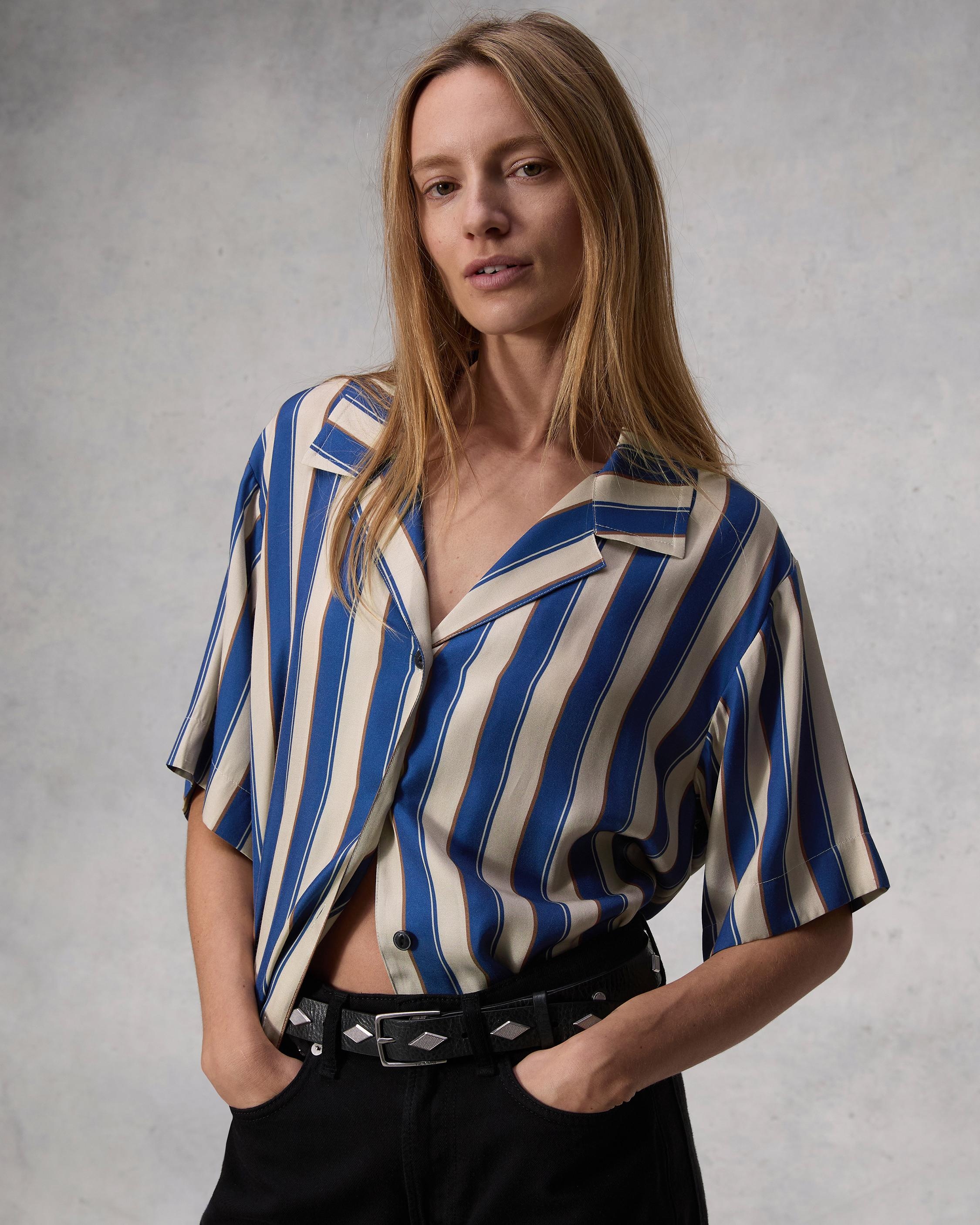 Declan Striped Silk Shirt
Relaxed Fit Button Down - 7