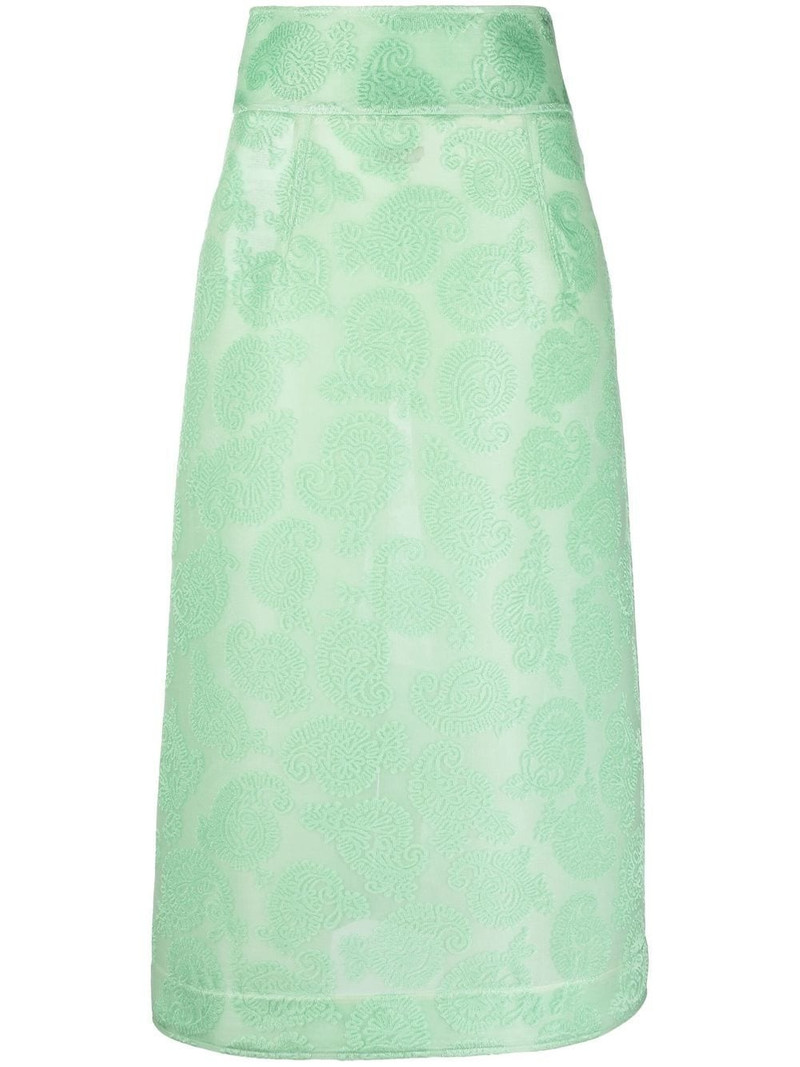 paisley pattern midi skirt - 1