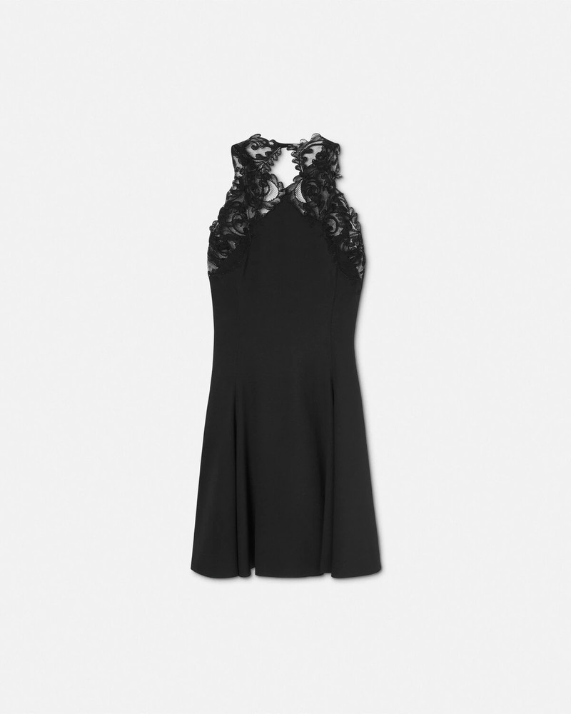 Barocco Lace Halterneck Mini Dress 1