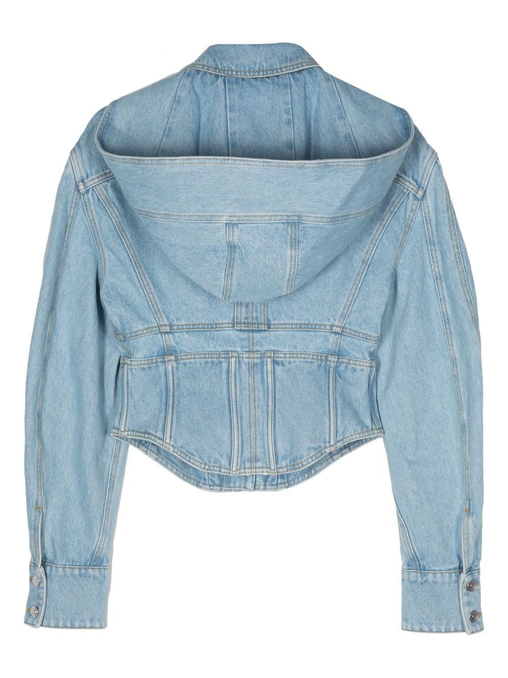 hooded denim jacket - 2