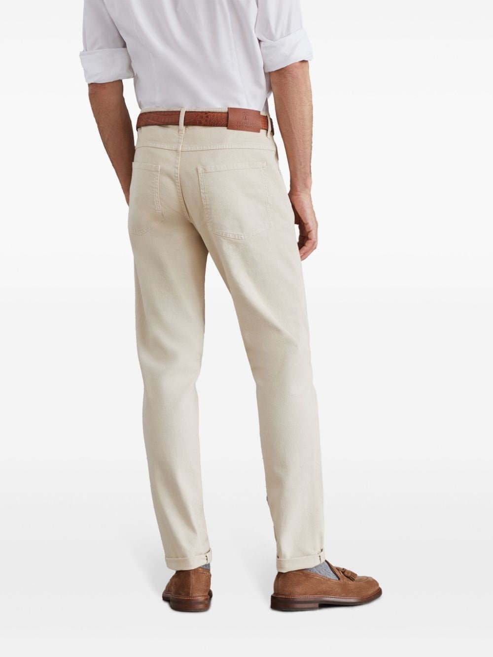 logo-embroidered jeans - 4