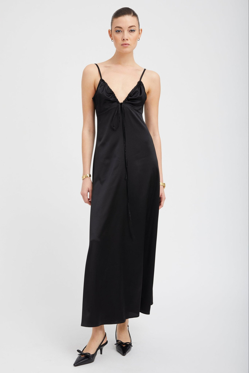 SPRWMN BLACK SILK IBIZA DRESS outlook