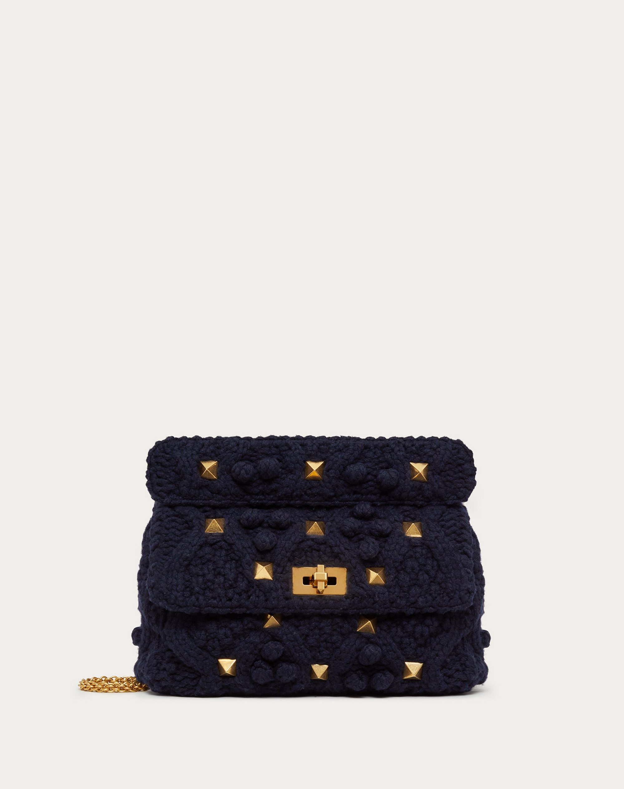 LARGE CASHMERE ROMAN STUD THE SHOULDER BAG WITH CHAIN - 1