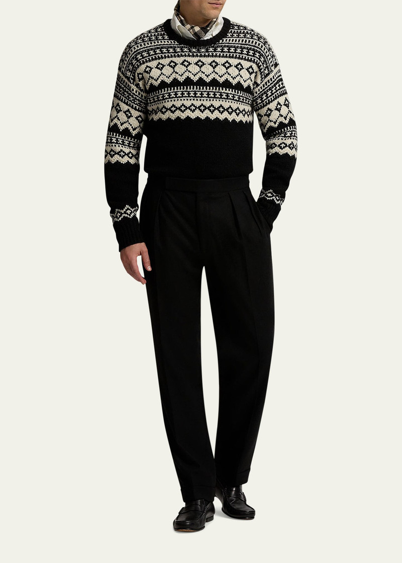 Ralph Lauren Men's Wool Flannel Waist-Tab Double-Pleated Pants outlook