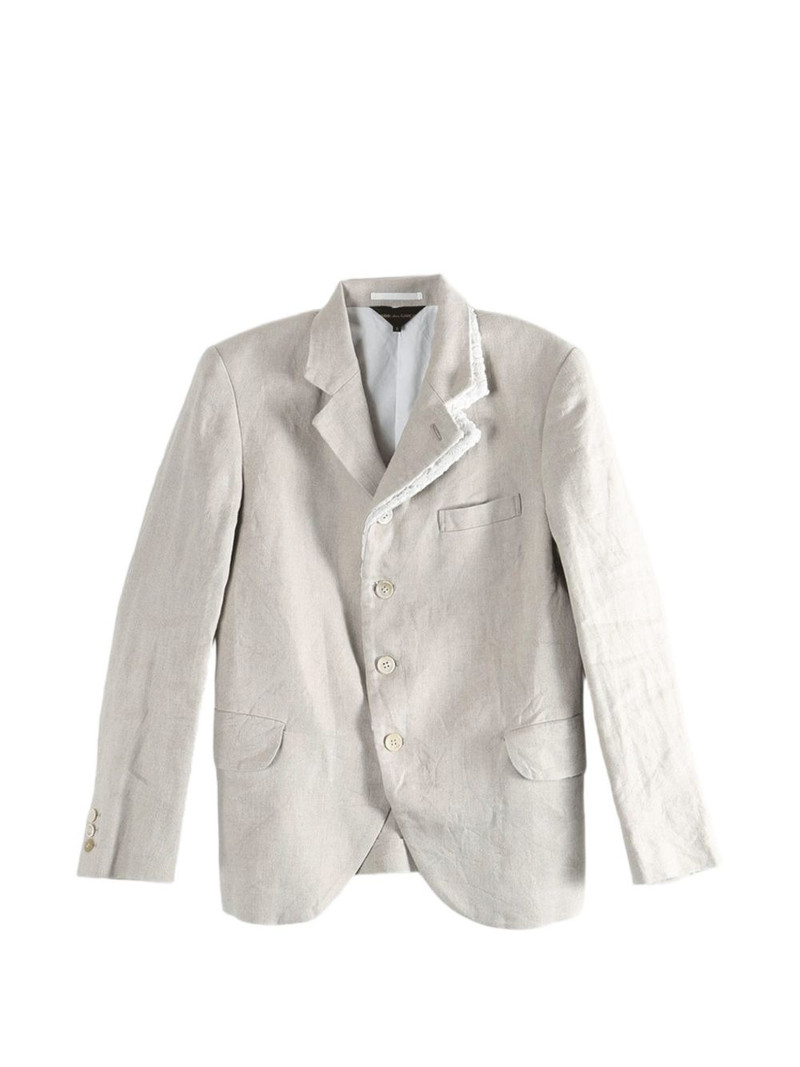 asymmetric frayed-trim blazer 1