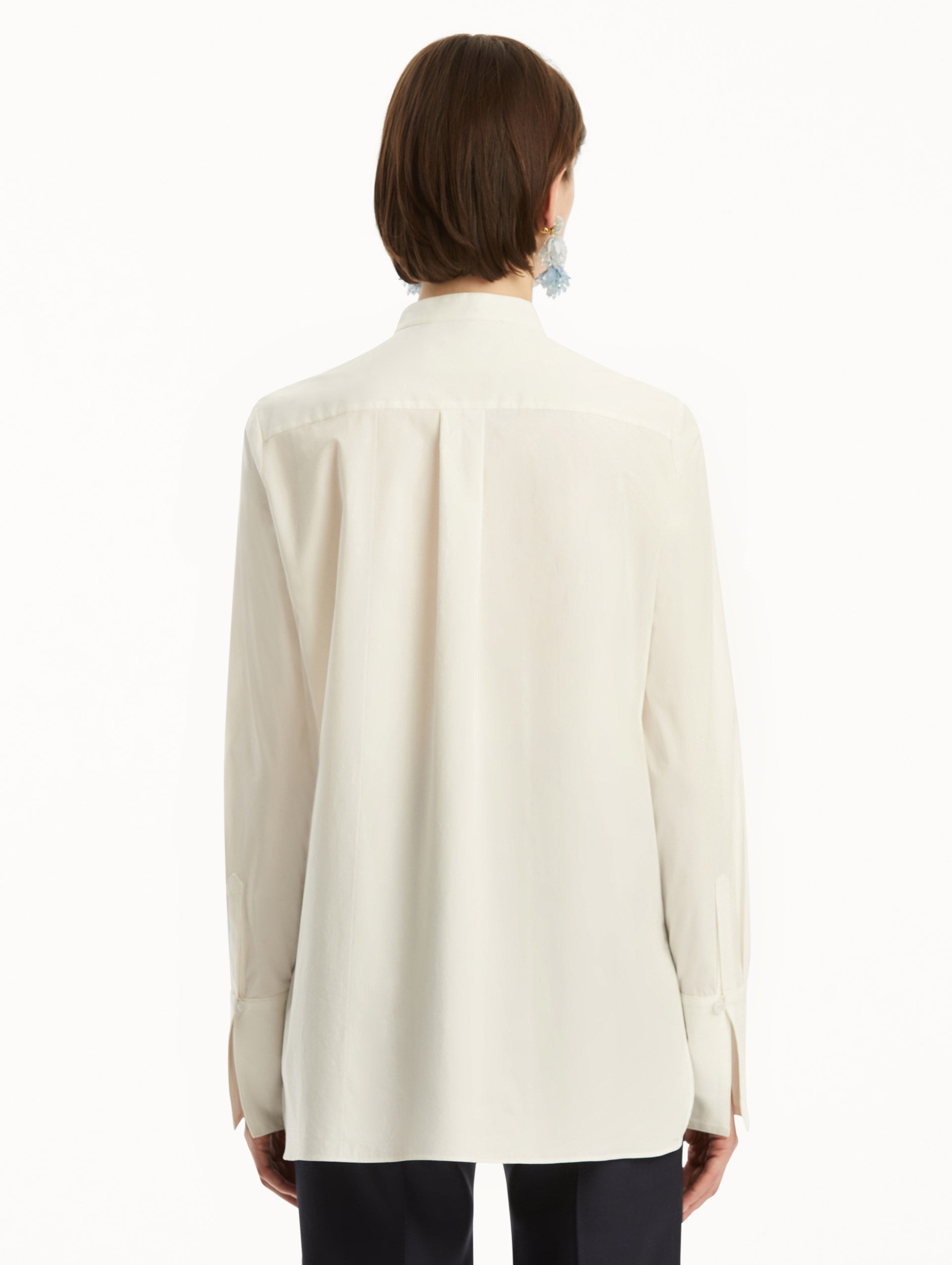 CHERRY BLOSSOM COTTON POPLIN PLEATED BLOUSE - 4