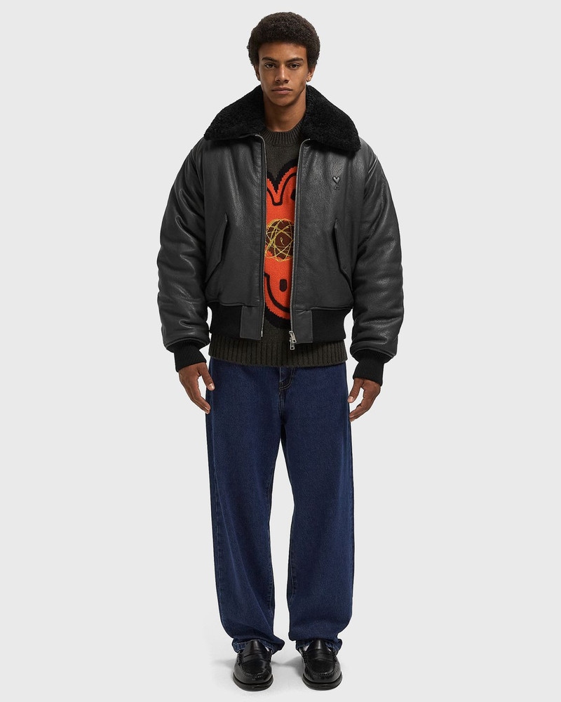 AMI Paris LEATHER ZIPPED JACKET outlook