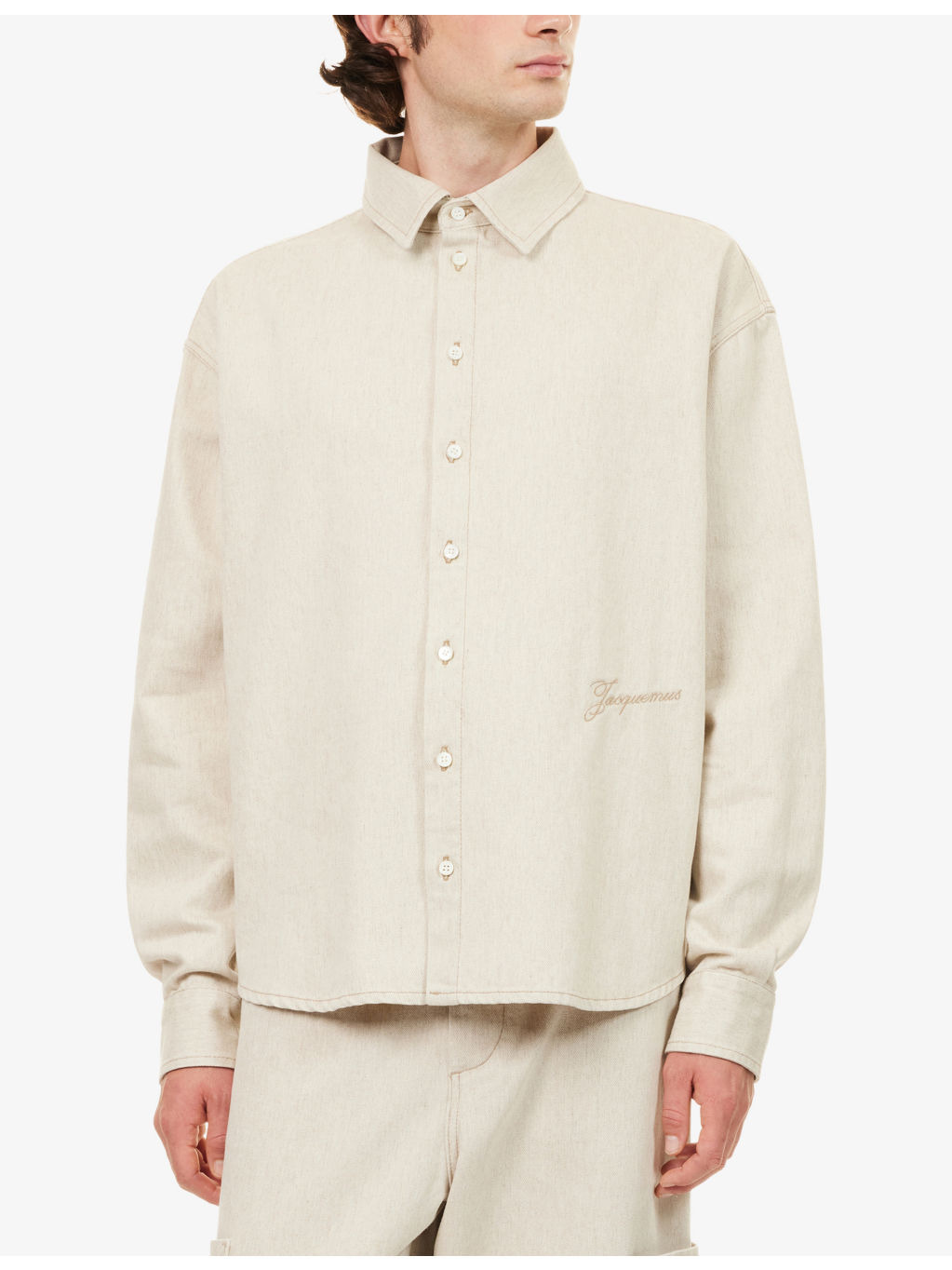 Simon Embroidered-Logo Denim Shirt - 3