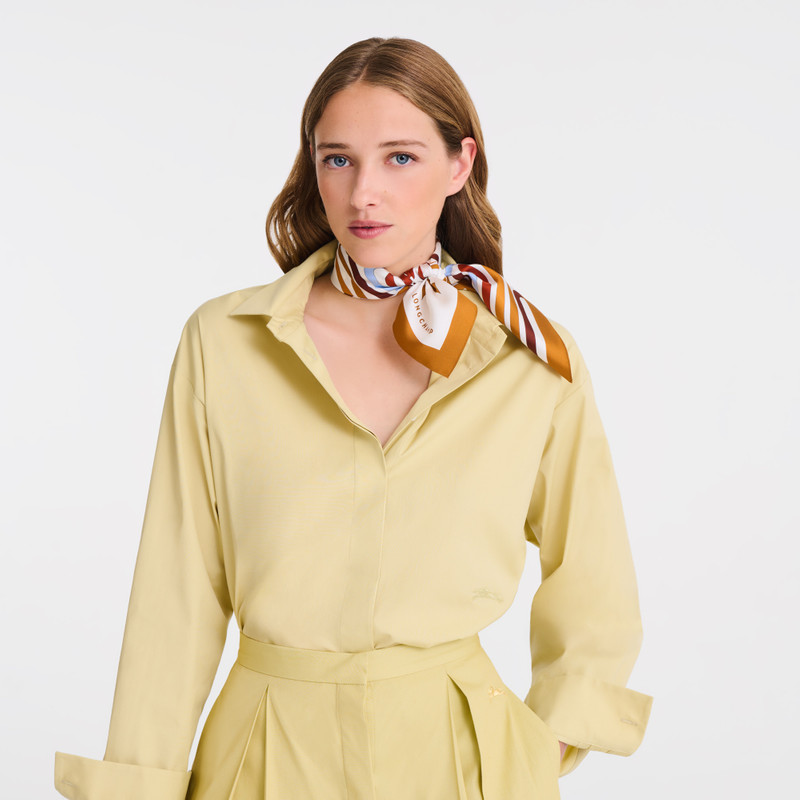 Longchamp Rubans Longchamp Silk scarf 50 Amber - Silk outlook