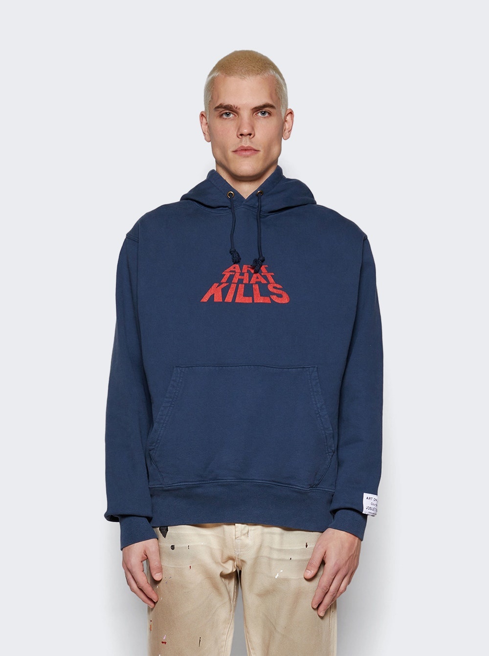 Atk Stacked Logo Hoodie Navy - 3