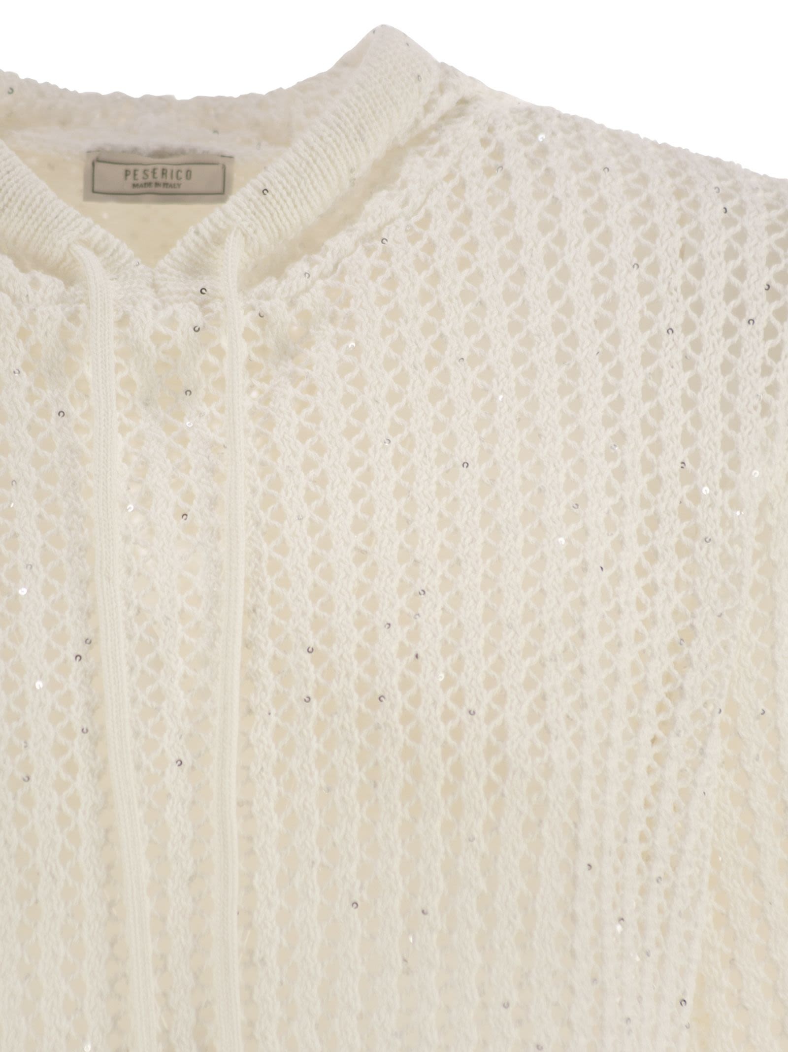 Peserico - Peserico Women Pure Cotton Cordonet Jumper With Sequins - 4
