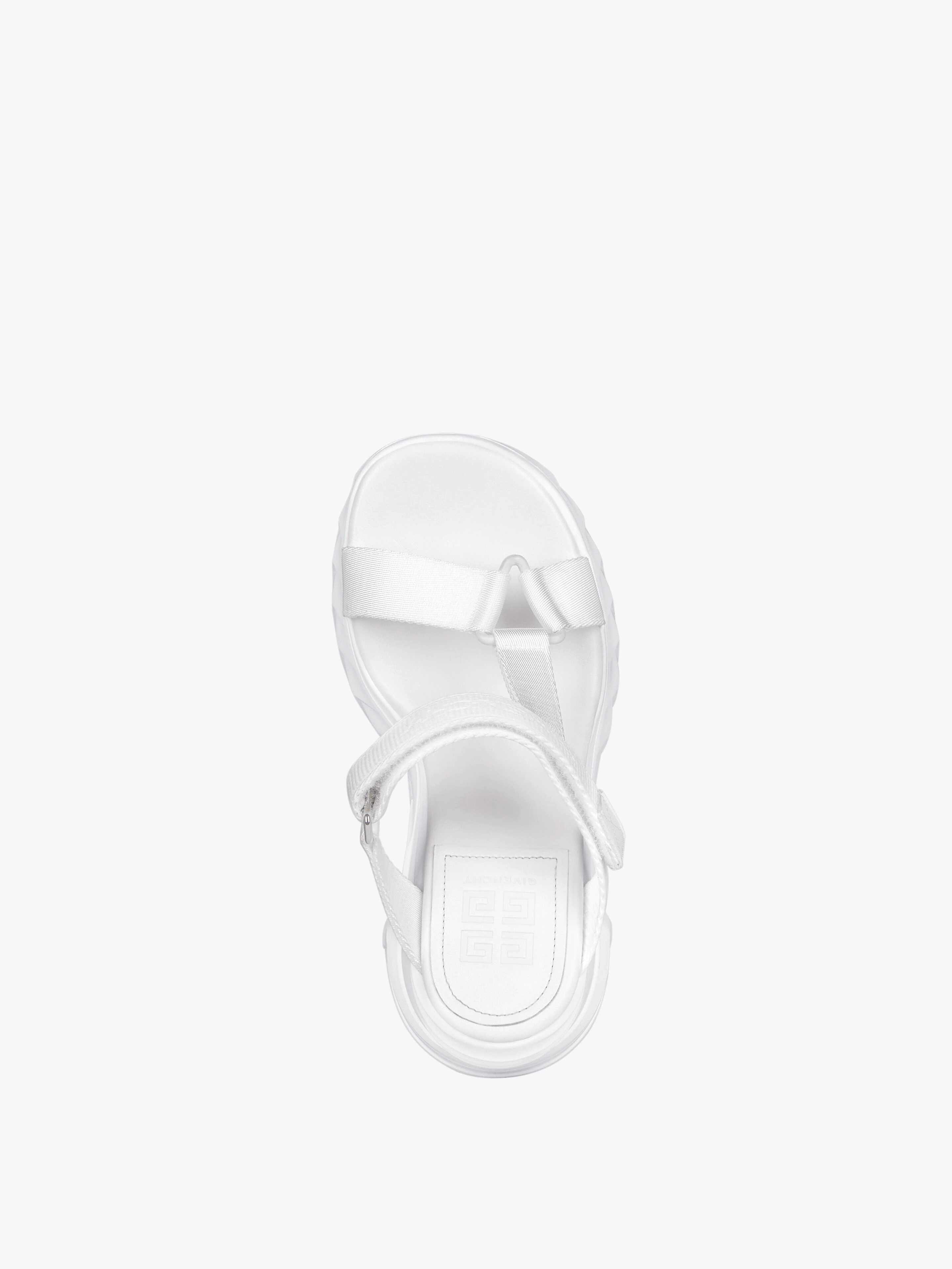 MARSHMALLOW SANDALS IN LEATHER AND CANVAS - 4