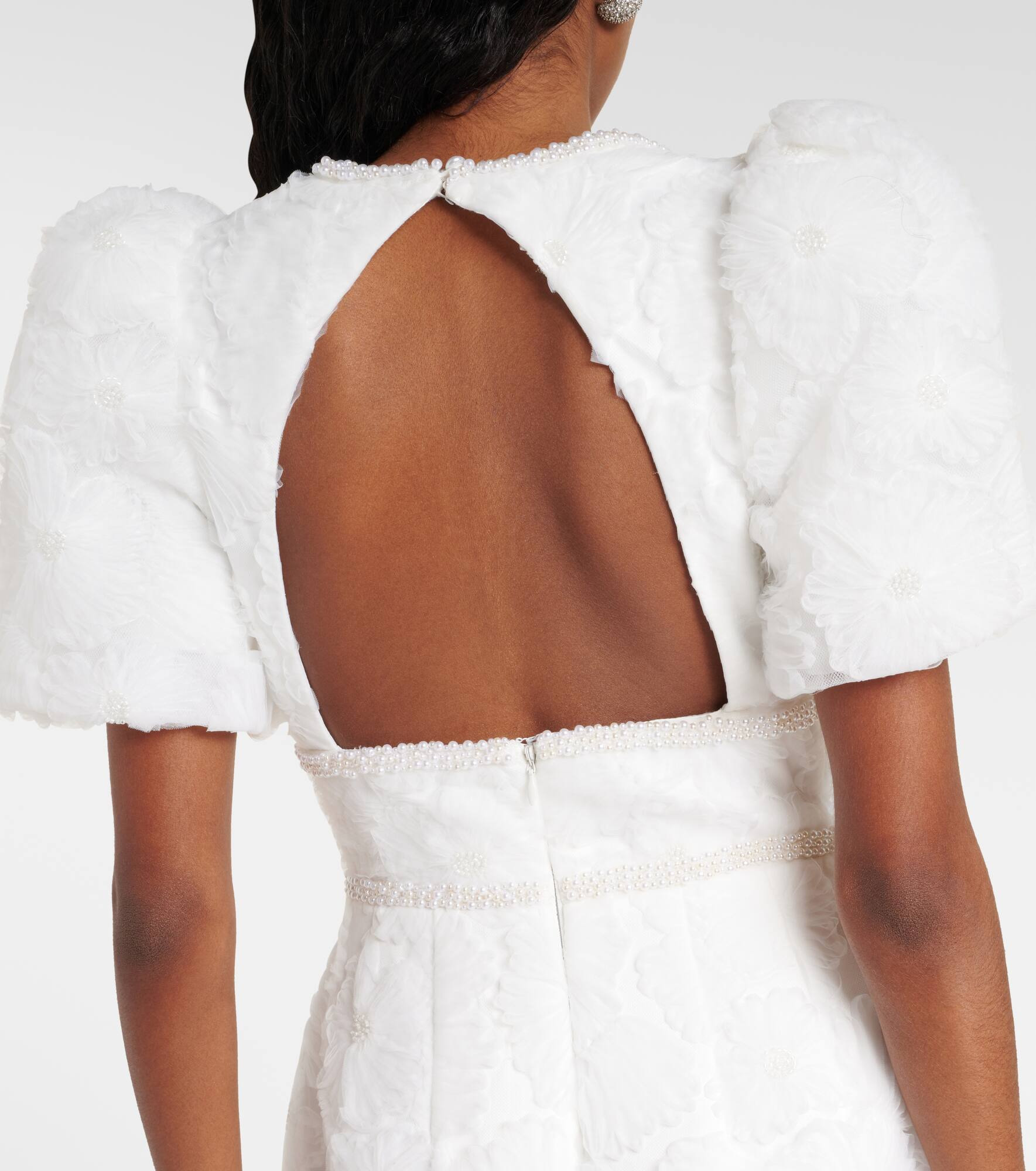 Delilah bow-detail embellished minidress - 6