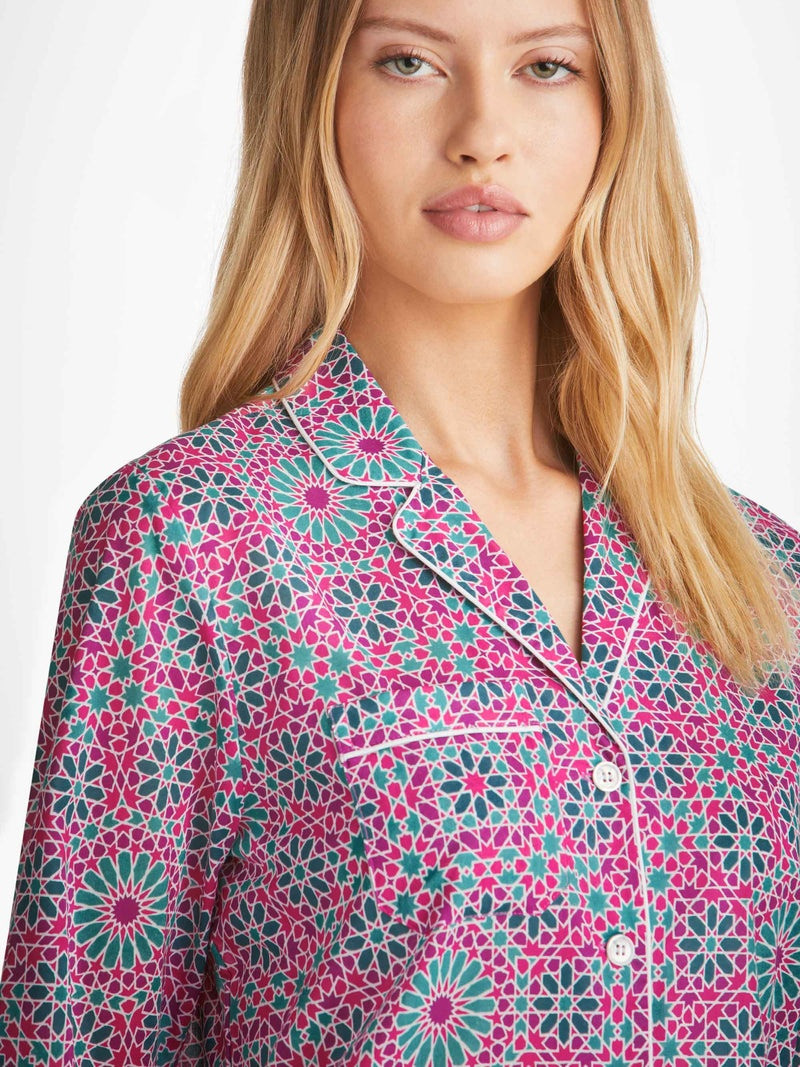 Derek Rose Women's Pyjamas Ledbury 69 Cotton Batiste Pink outlook