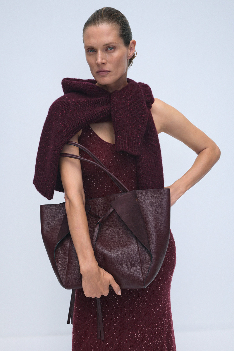 GABRIELA HEARST Florian Knit Maxi Slip Dress in Bordeaux Beaded Cashmere Silk outlook