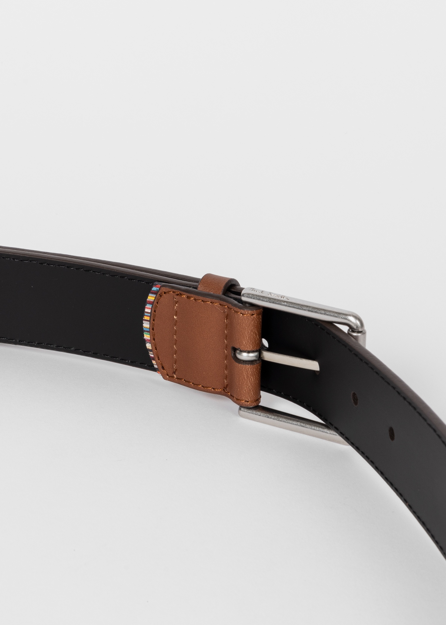 Tan 'Signature Stripe' Corner Belt - 3