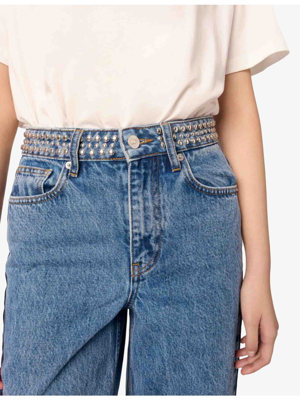 Flared-Leg Mid-Rise Denim Jeans - 5