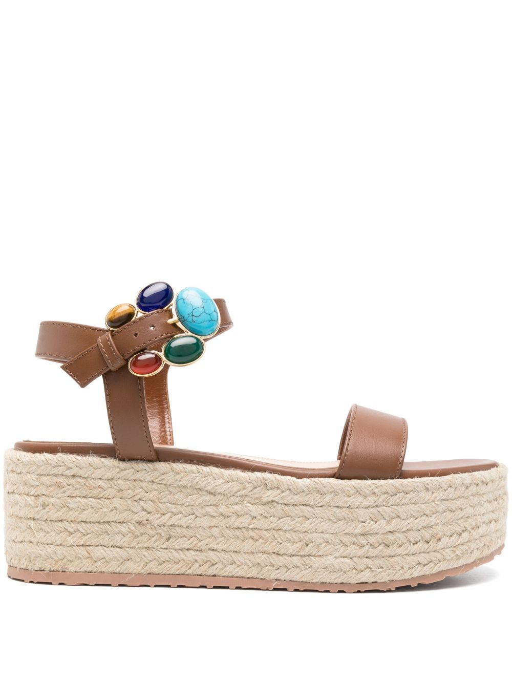 Gianvito Rossi Embellished Leather Platform espadrille Sandals - 1