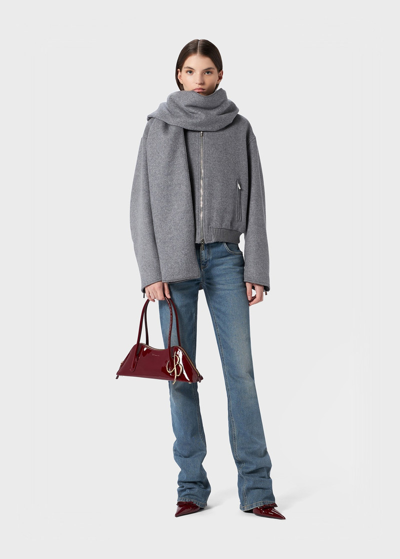 Blumarine BOMBER JACKET IN FELT WITH SCARF outlook