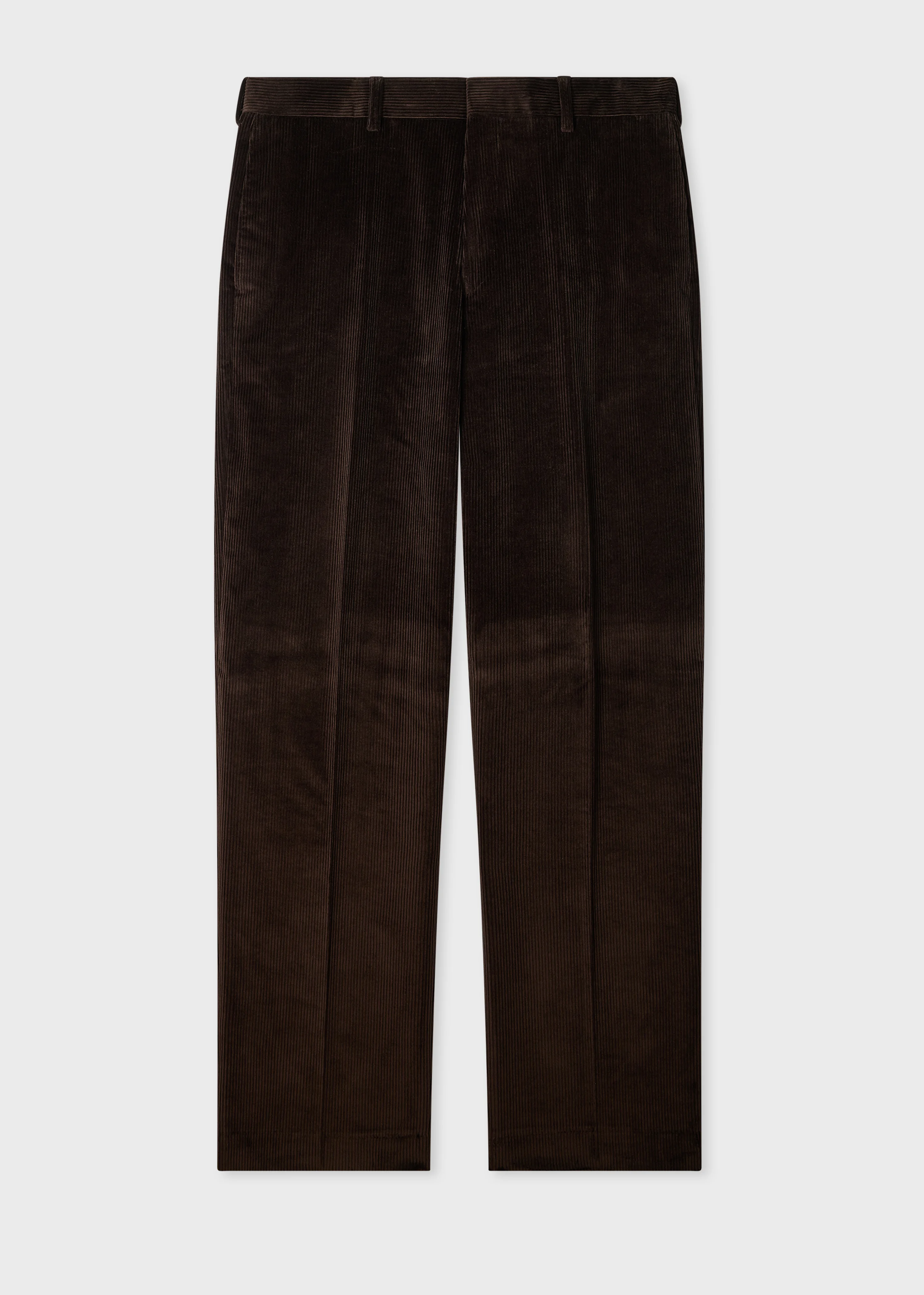 Relaxed-Fit Dark Brown Corduroy Trousers - 1