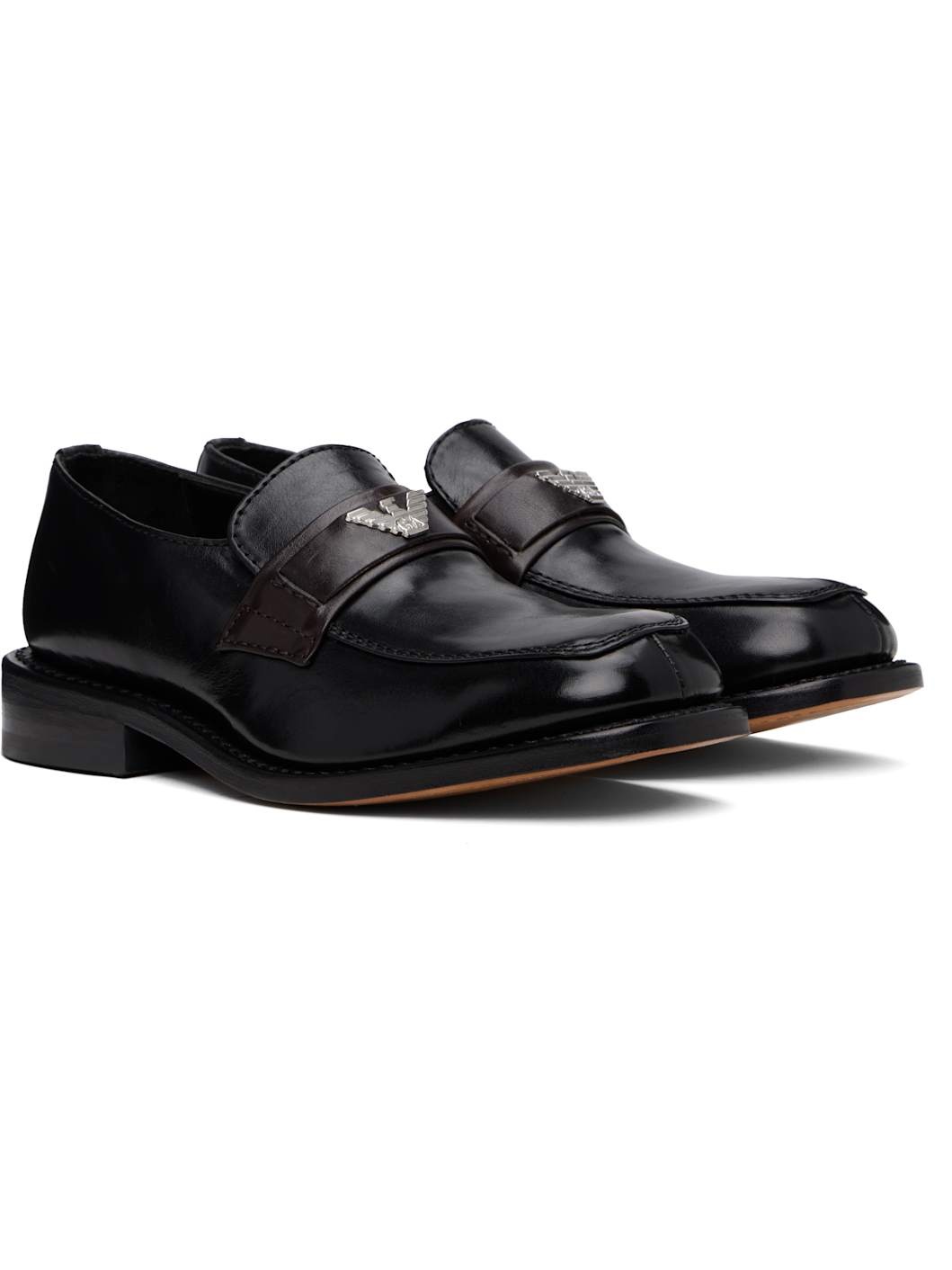WORK SHOP Emporio Armani Black Sentiero Loafers - 4