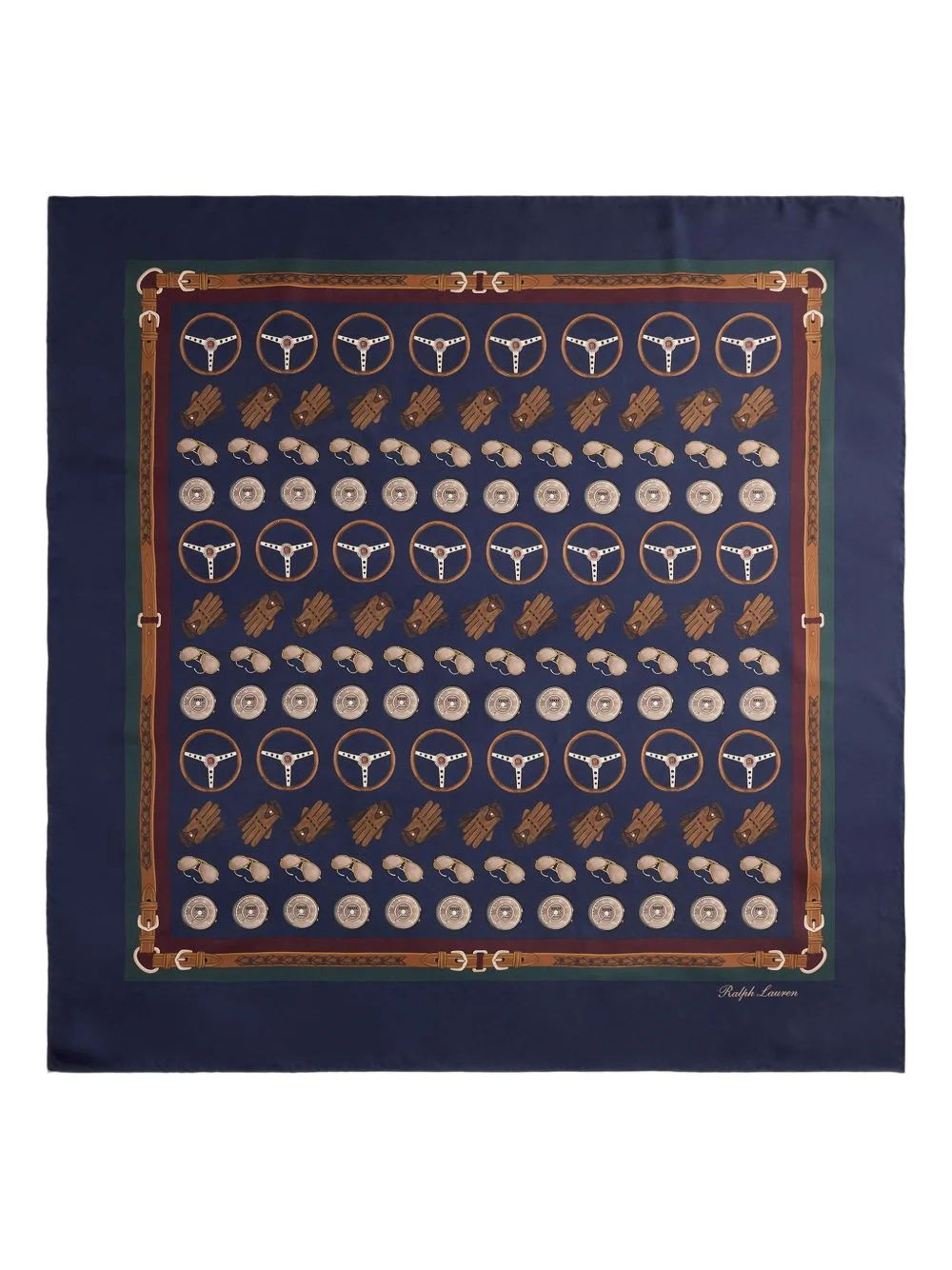 automotive-print silk scarf - 1