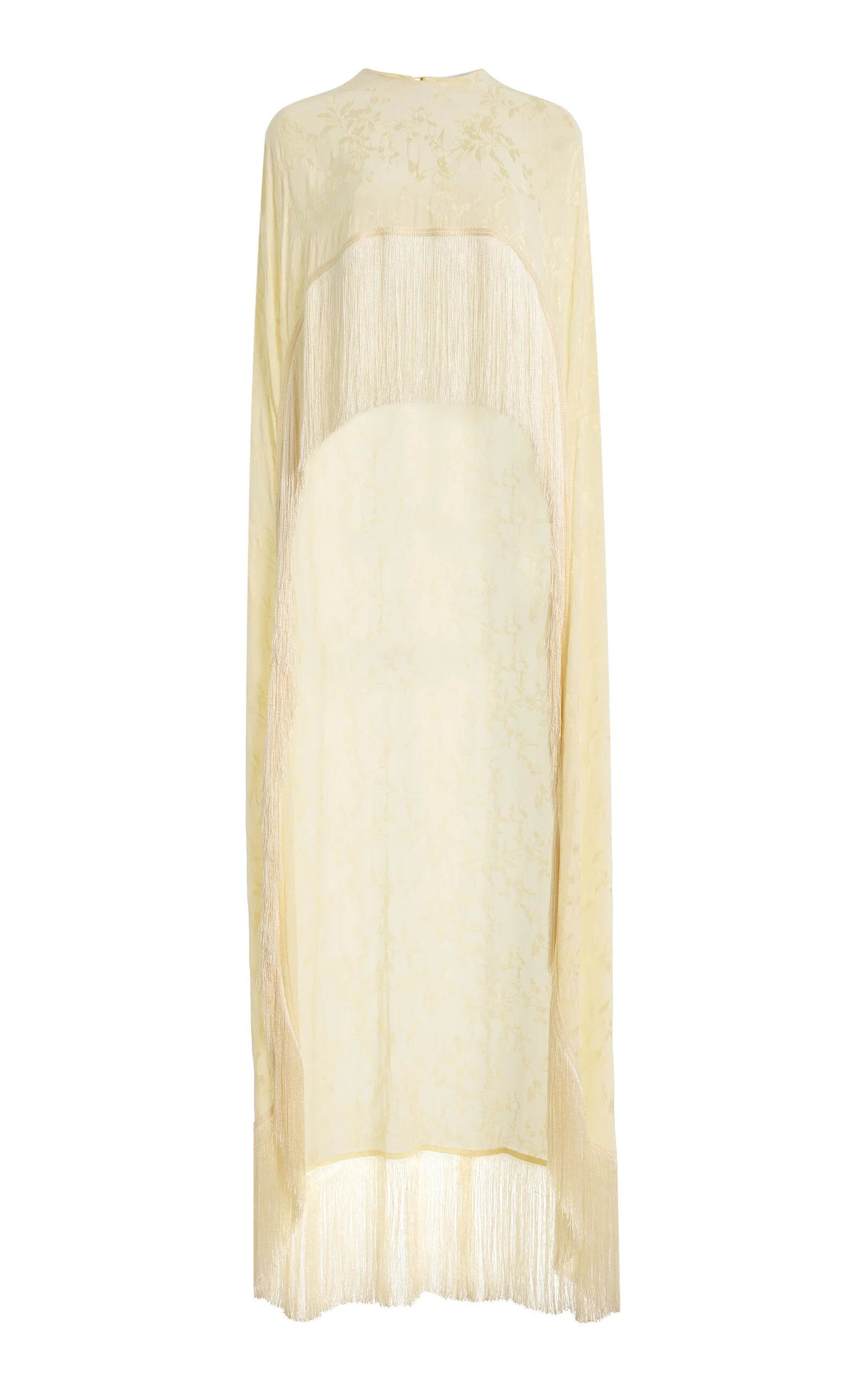 Bernice Fringed Crepe Cape yellow - 1