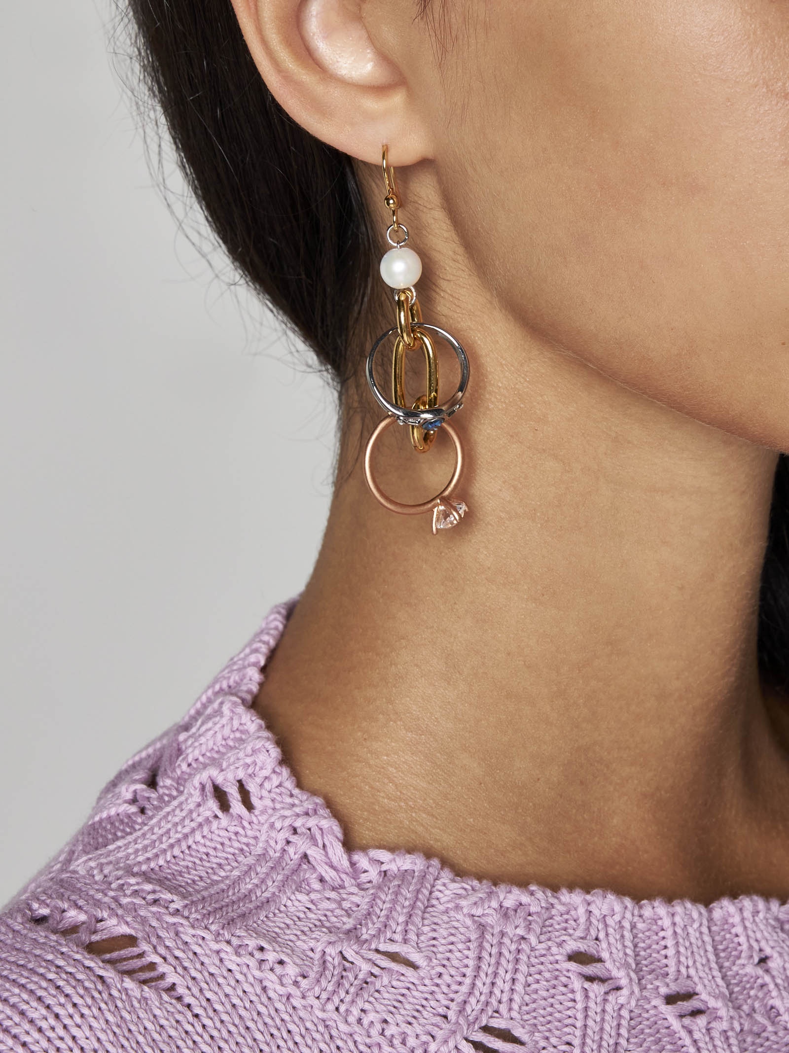 Pearl and pendant earrings - 2