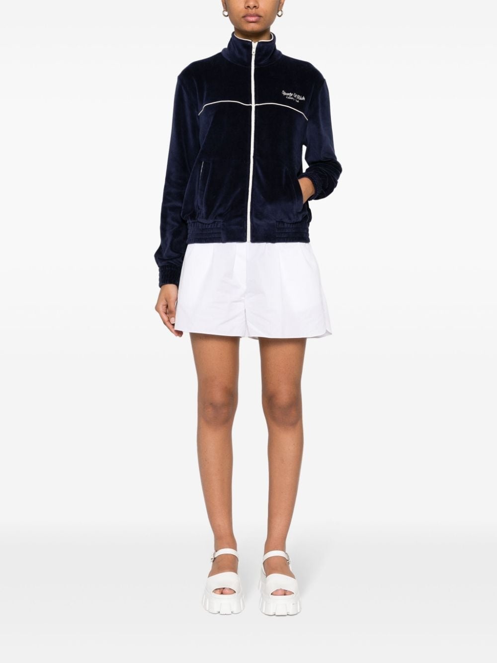 velour zip-up jacket - 2