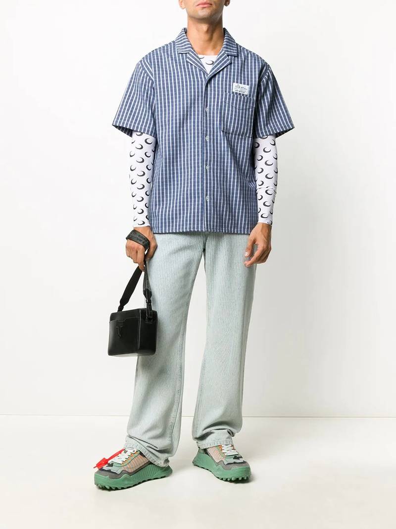 Off-White 스트립 쇼트 셔츠 outlook