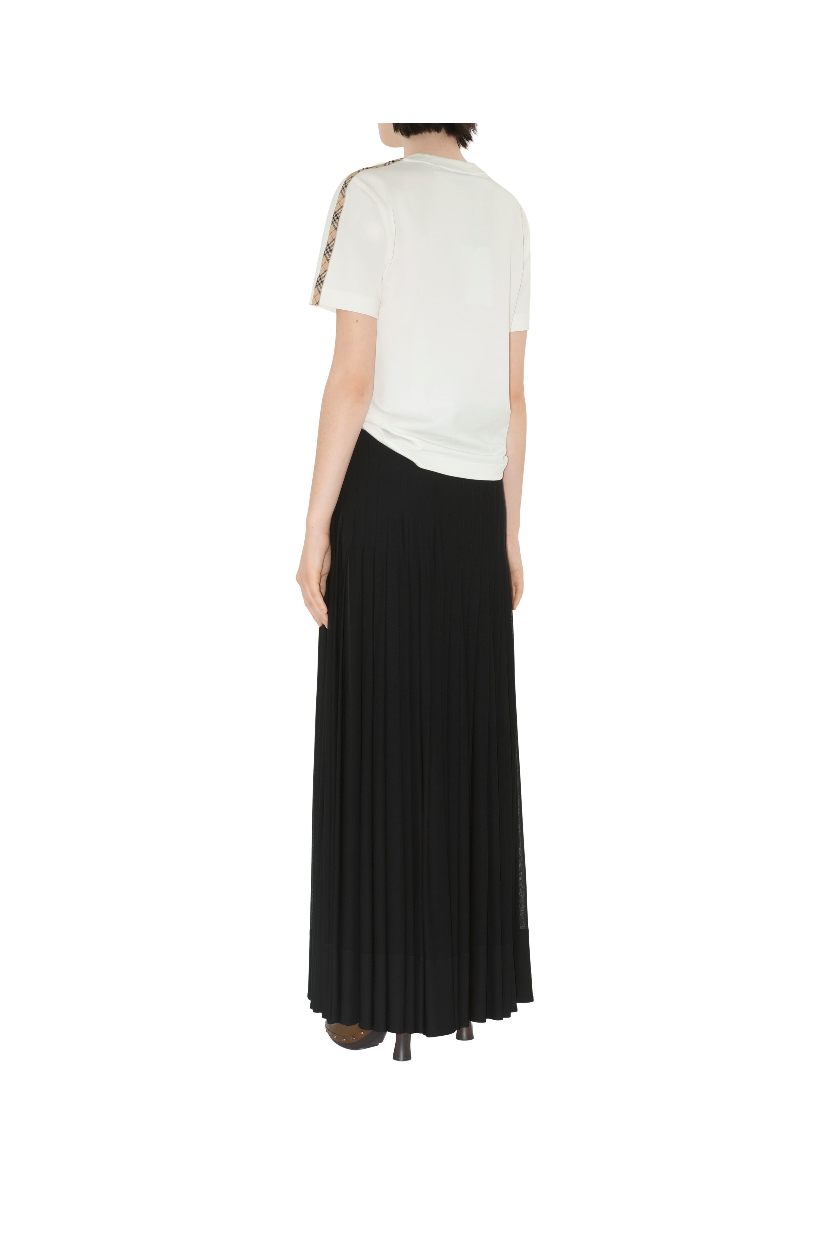 burberry Check Trim Cotton T-shirt in Chalk at Nordstrom - 5
