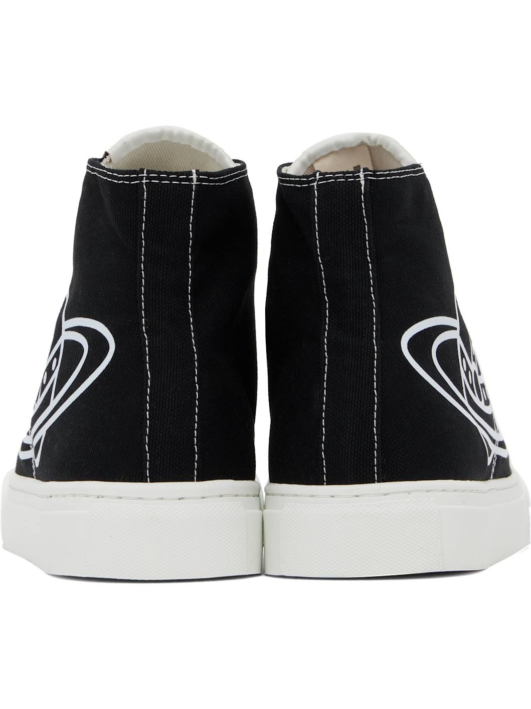Black High-Top Canvas Plimsoll Sneakers - 2