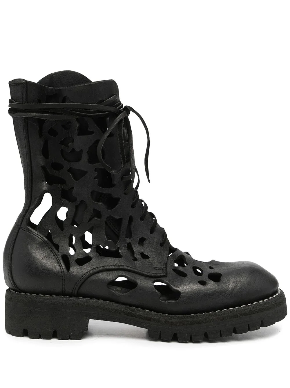 cut-out lace-up boots - 1