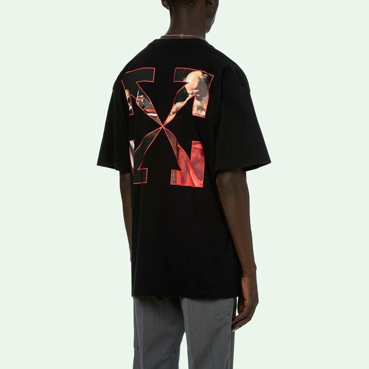 Off-White Caravaggio Short-Sleeve Over Tee 'Black/Red' OMAA038R21JER0031025 - 4