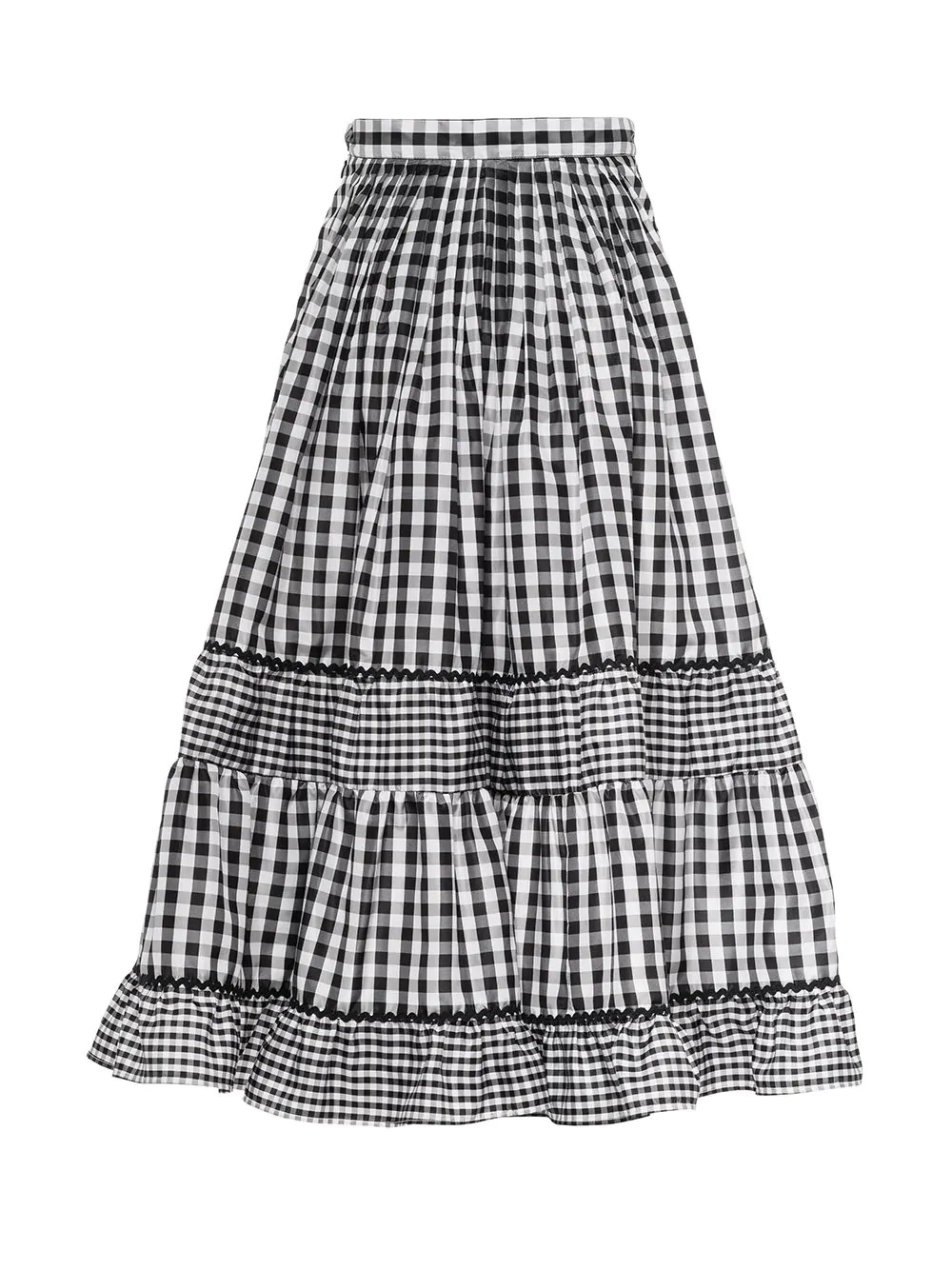 panelled gingham skirt - 2