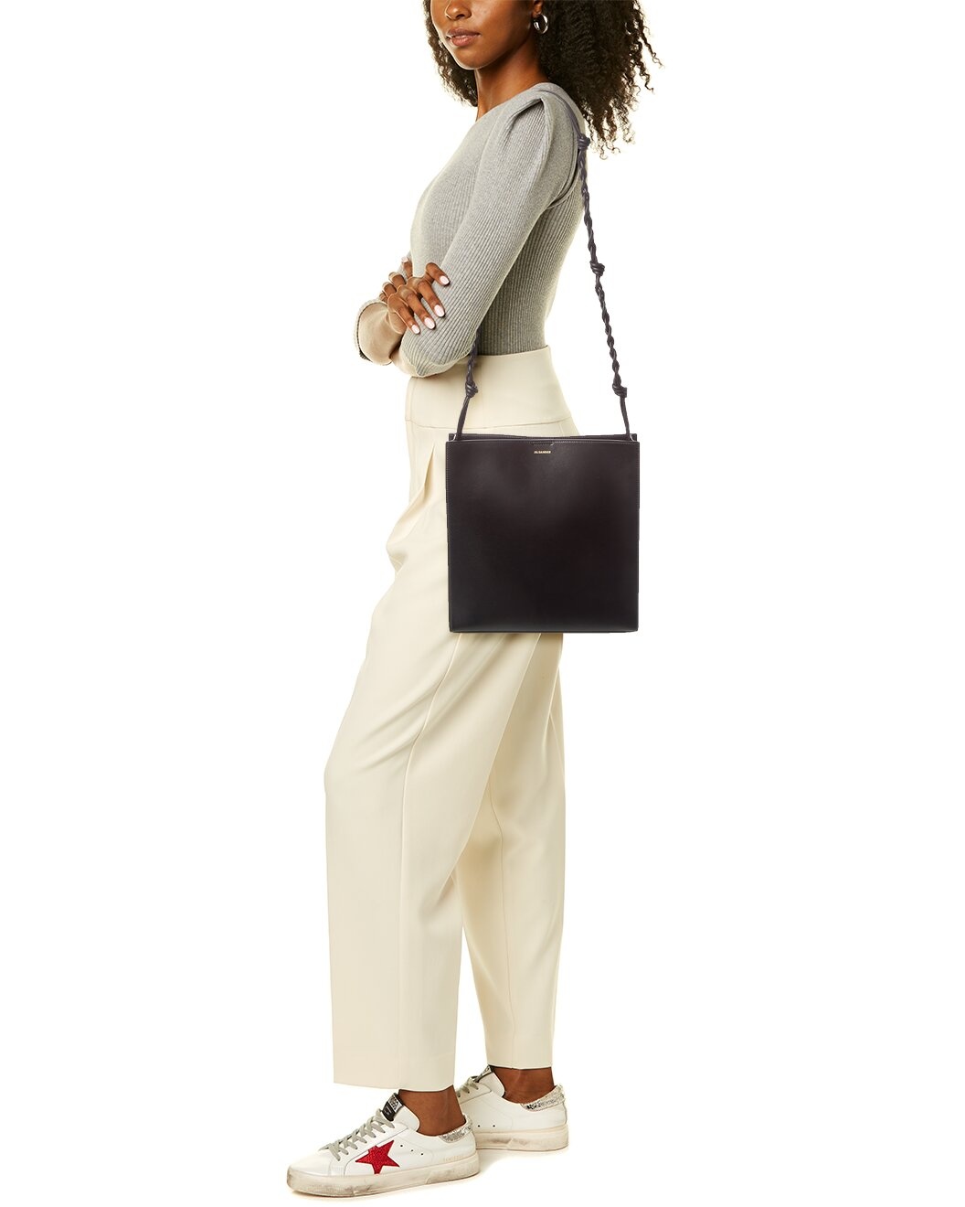 Jil Sander Logo Leather Shoulder Bag - 4