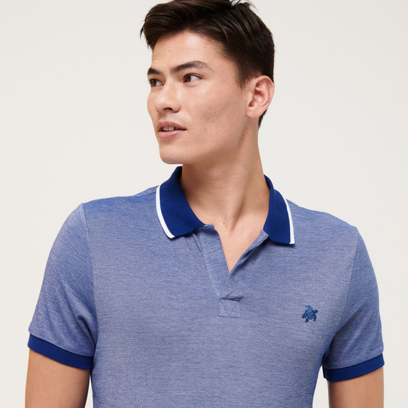 Men Changing Cotton Pique Polo Shirt Solid 6