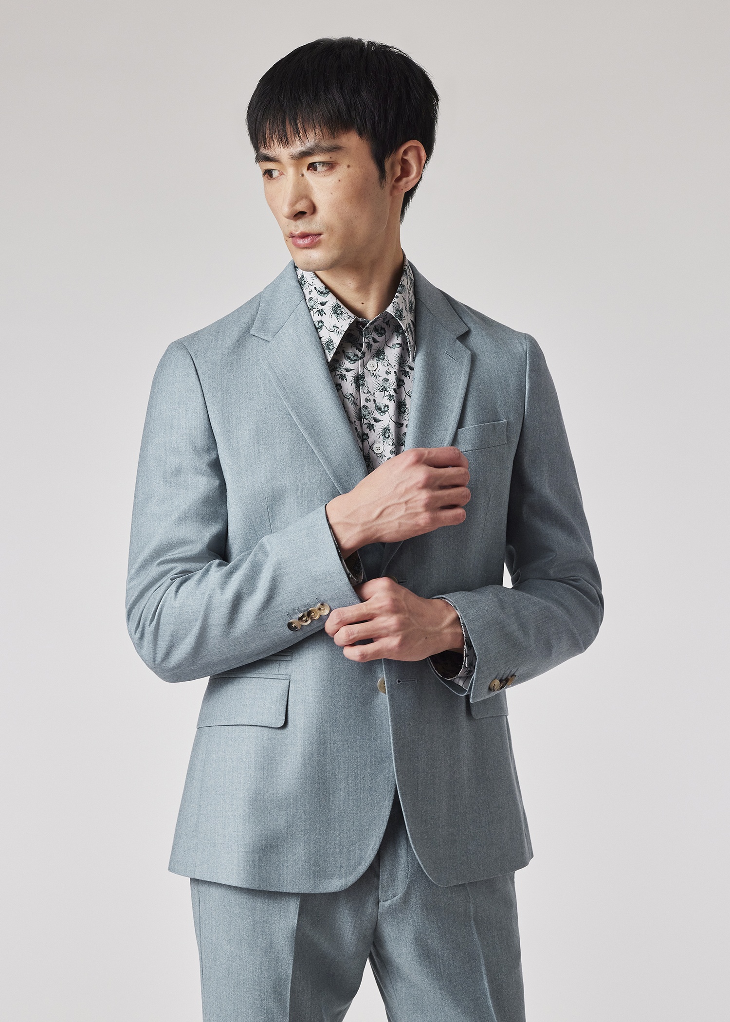 Tailored-Fit Light Blue Overdyed Wool-Cashmere Flannel Blazer - 5