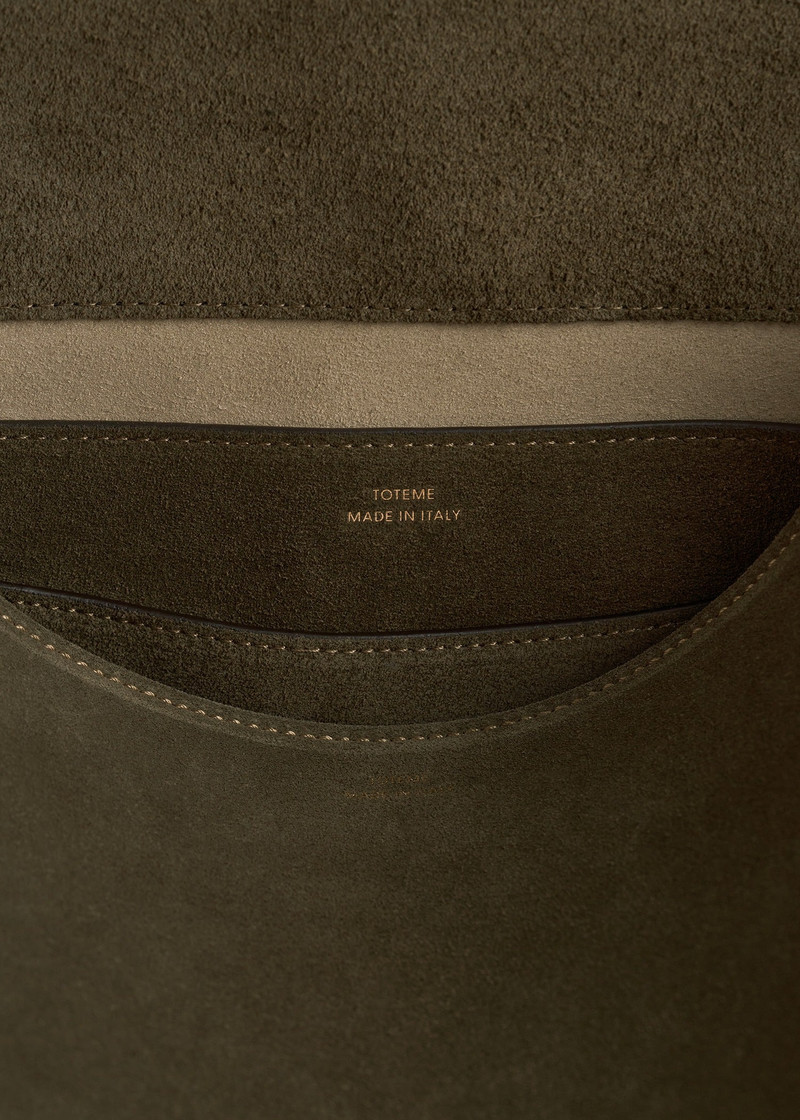 T-lock suede satchel dark taupe 7