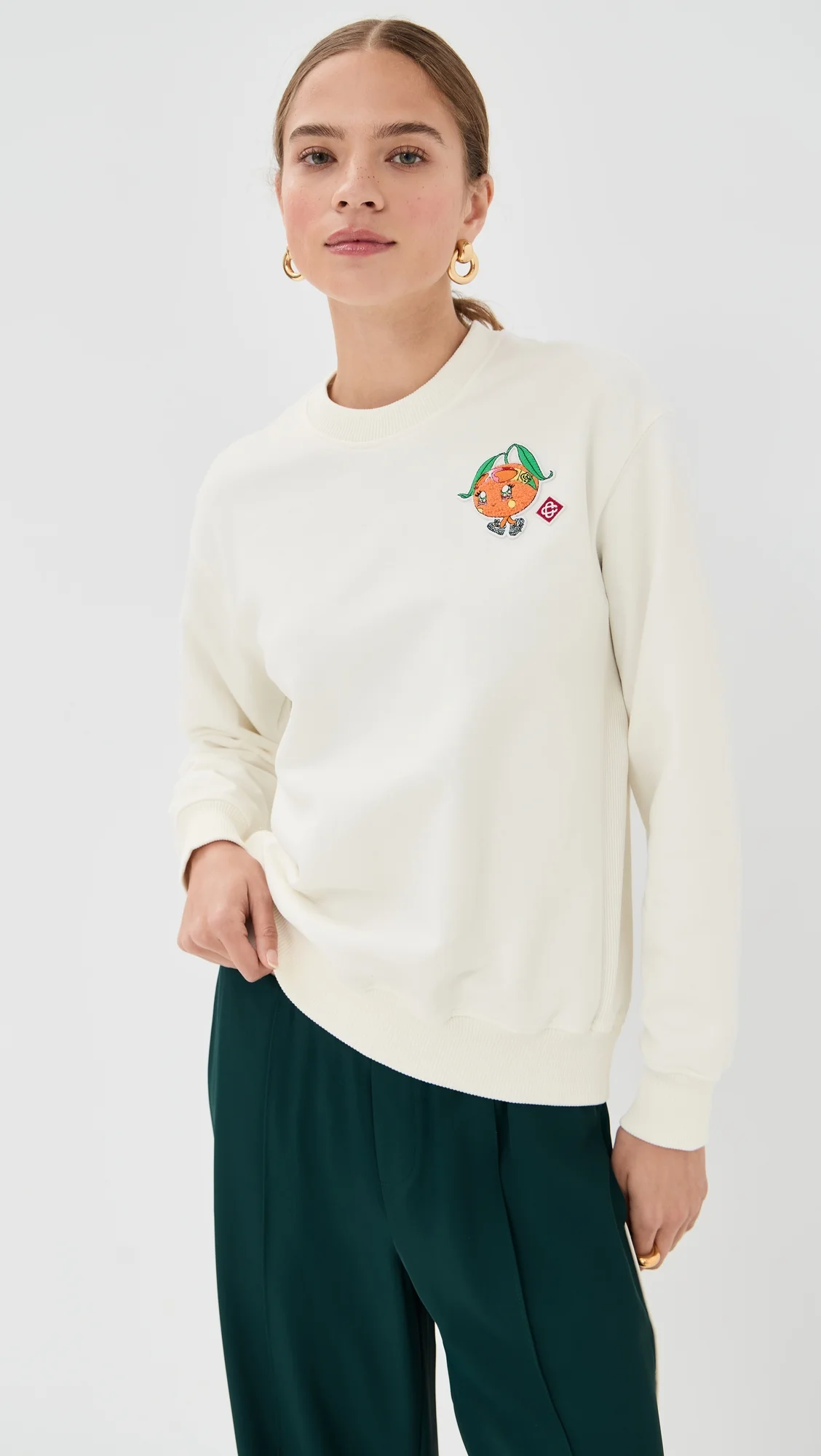 Orange Mascot Patch Sweatshirt - 1