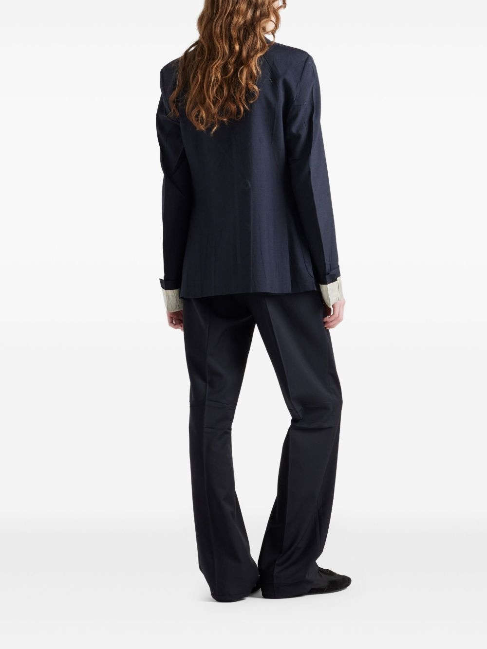 double-breasted kid mohair blazer - 3