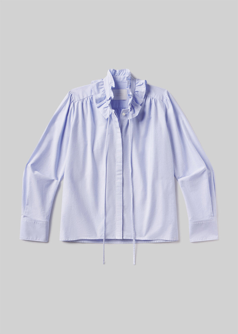 Calista Frill Collar Shirt In Blue 1