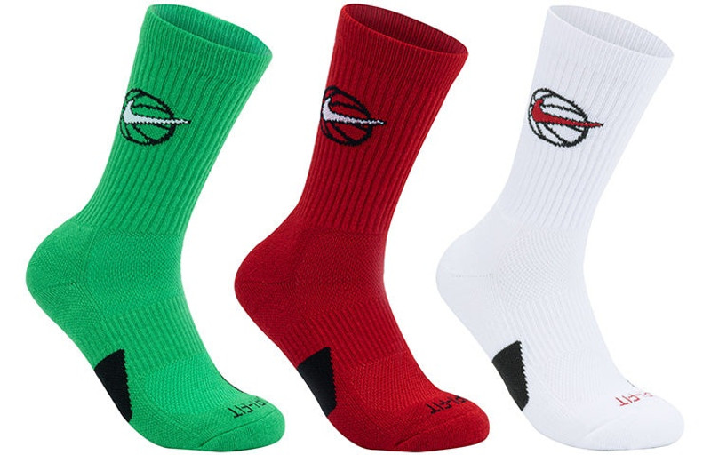 Nike Nike SS22 Everyday Crew Basketball logo Sports Quick Dry Mid Tops Socks Couple Style 3 Pairs White R outlook