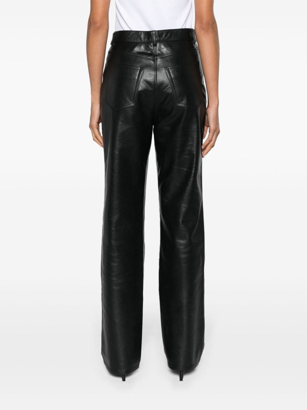 straight leather trousers - 4