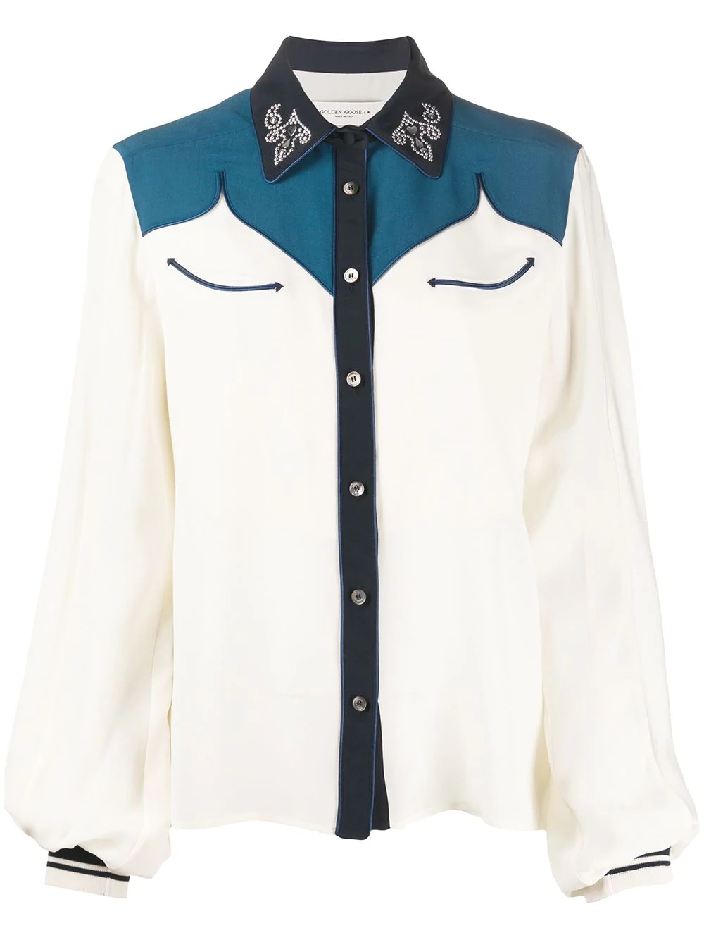 embellished collar western shirt - 1