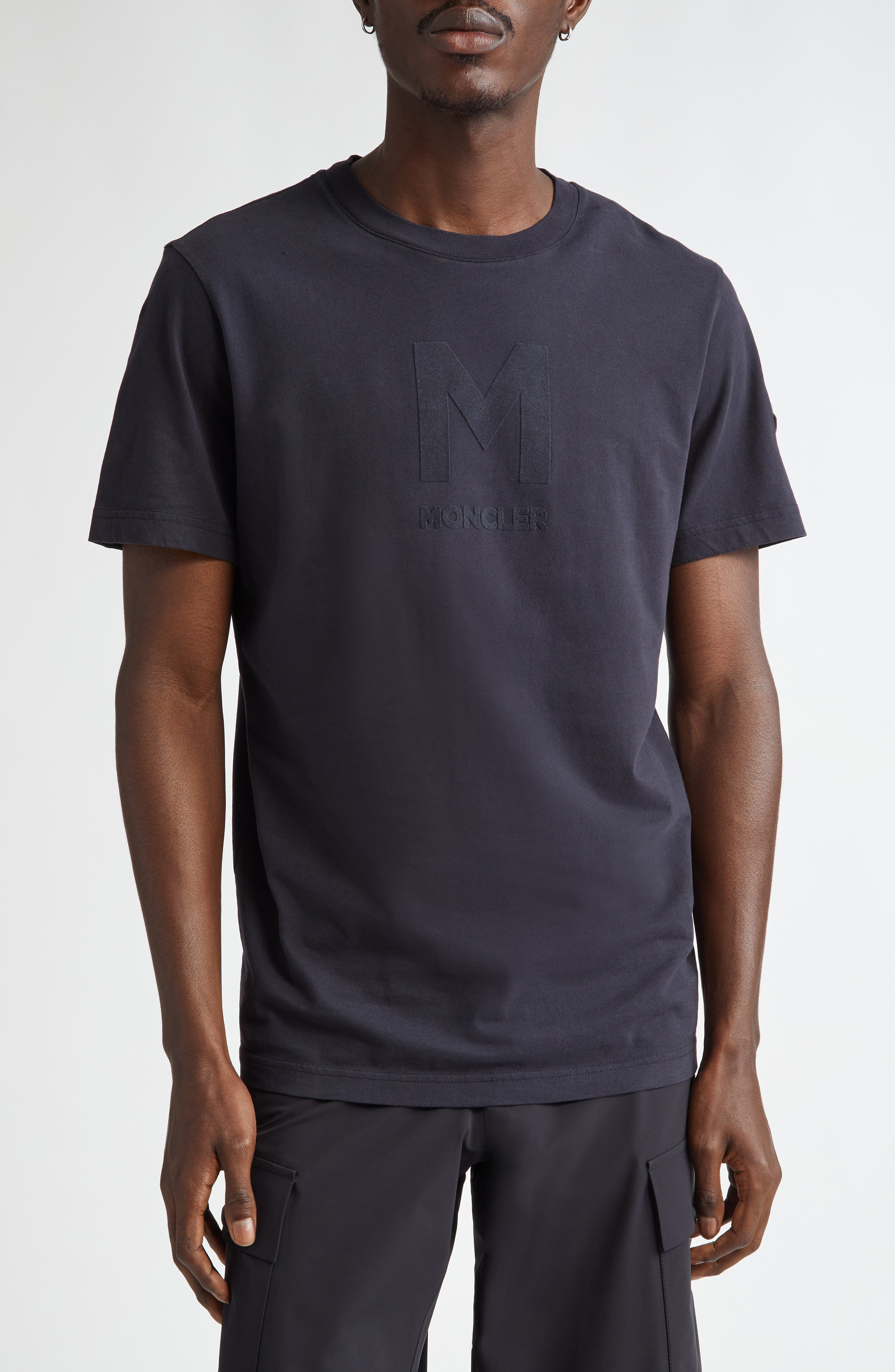 Moncler Logo T-Shirt in Navy Blue at Nordstrom - 1