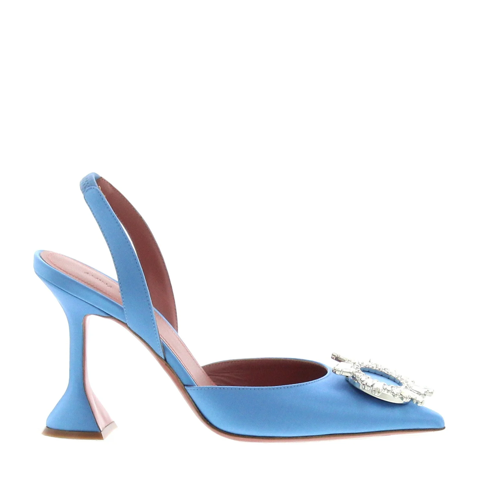 Amina Muaddi – Begum Satin – Baby Blue - 1