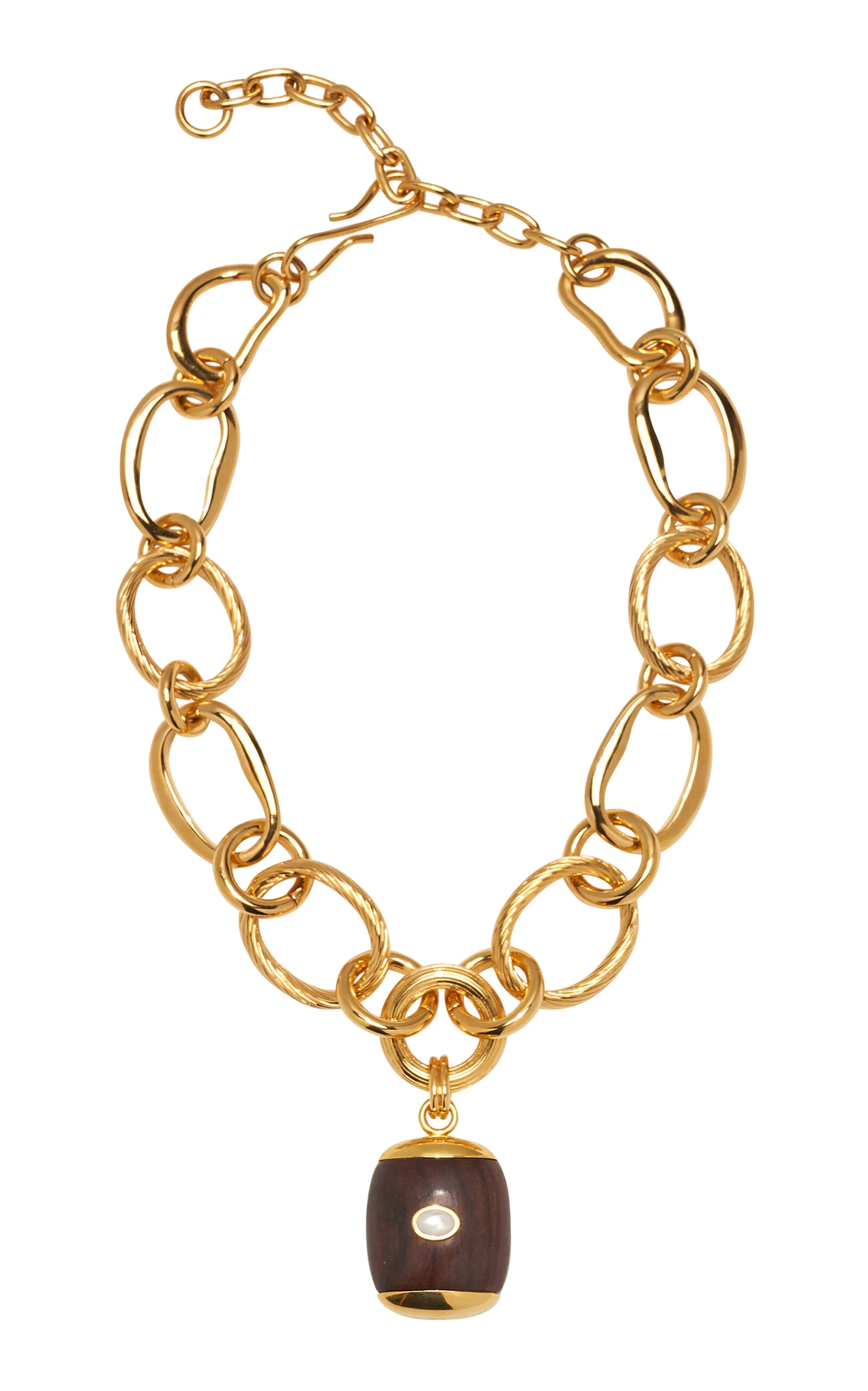 Beacon Charm Necklace In Acacia Wood gold - 1