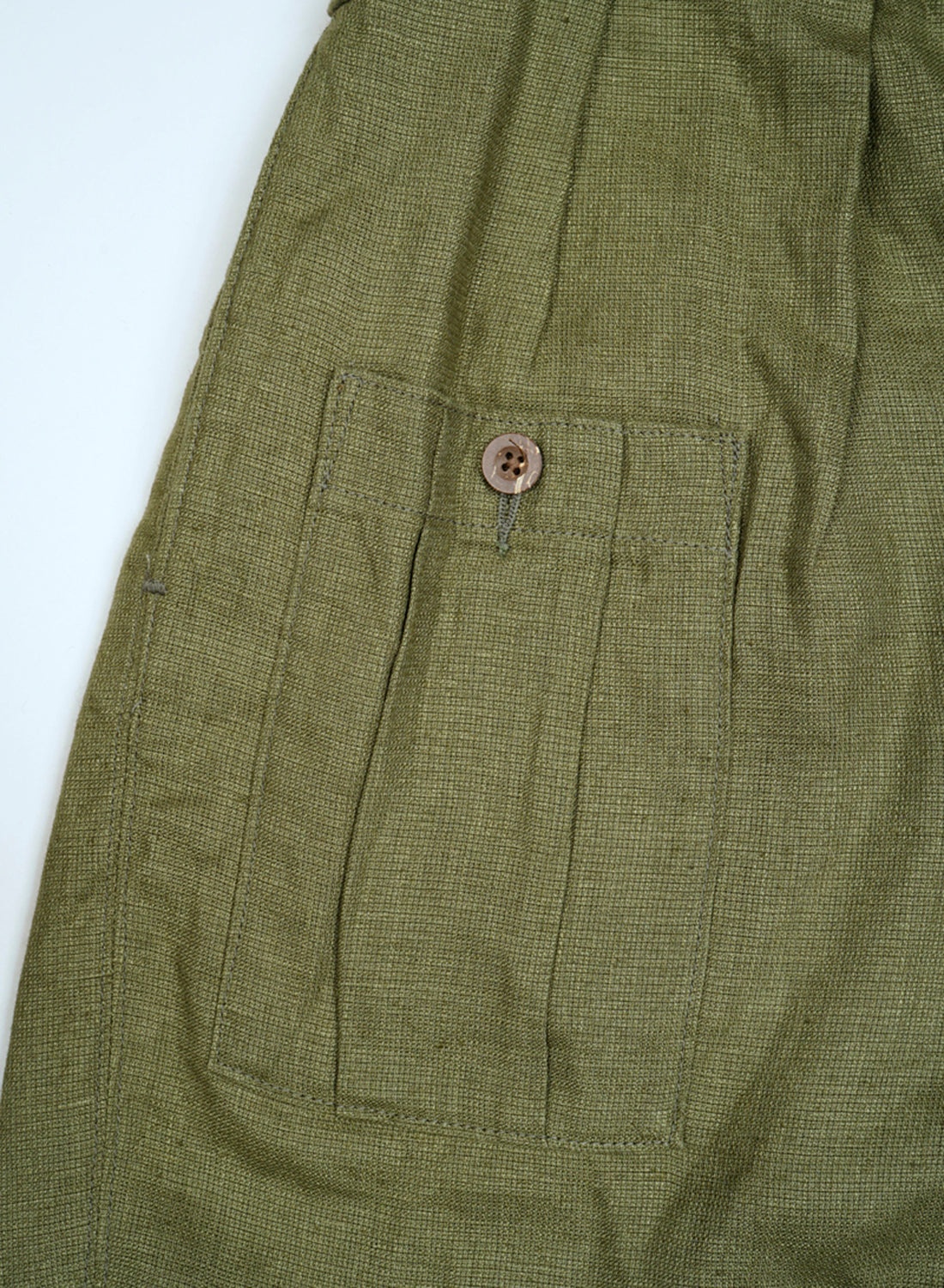 Field Pant Linen Basket in Green - 5
