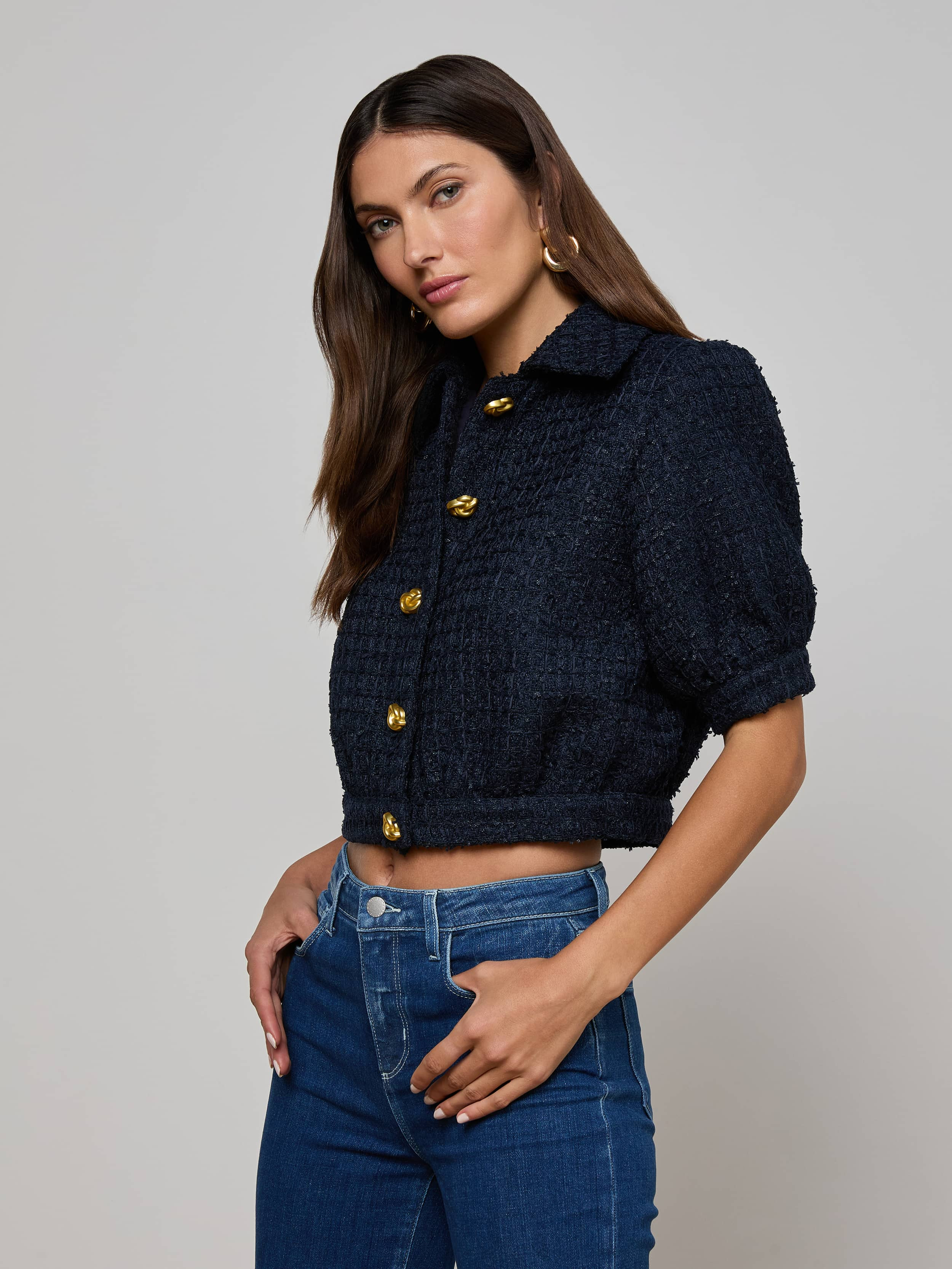 Cove Cropped Tweed Jacket - 3